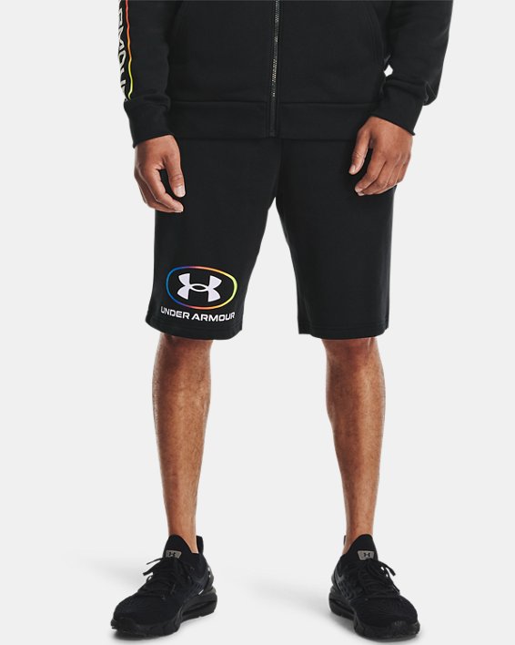 Men's UA Rival Fleece Lockertag Shorts, Black, pdpMainDesktop image number 1